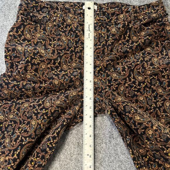 Croft & Barrow WMNS Paisley Black Corduroy Pants 16, Stretch Retro Boho Classic - Picture 7 of 12